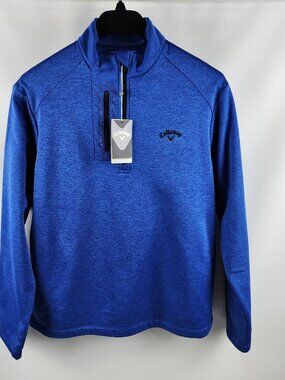 Callaway Shirt Mens Medium Blue Opti-Shield USPF50 1/4 Zip NWT